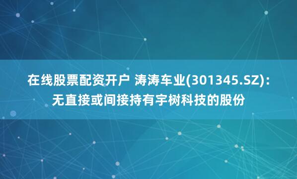在线股票配资开户 涛涛车业(301345.SZ)：无直接或间接持有宇树科技的股份