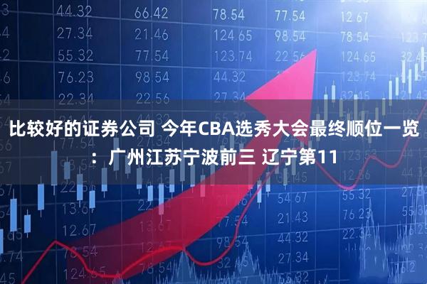 比较好的证券公司 今年CBA选秀大会最终顺位一览：广州江苏宁波前三 辽宁第11